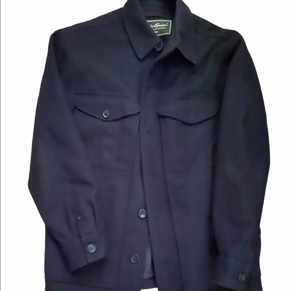 HP! EUC Eddie Bauer black medium wool pea coat.